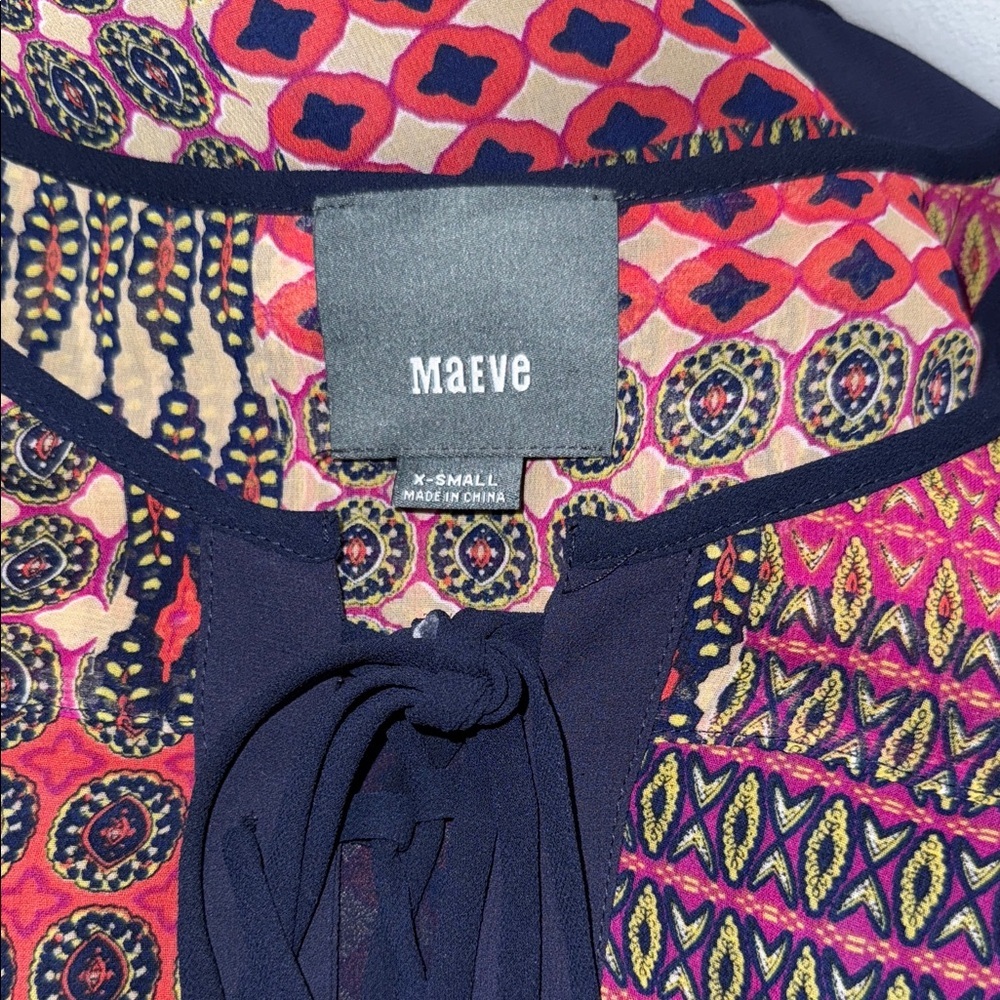 Maeve Multicolor Patchwork Long Sleeve Dress - image 5